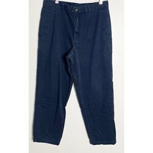 LL Bean Blue Red Plaid Flannel Lined Pants Double L Natural Fit Size‎  38x32